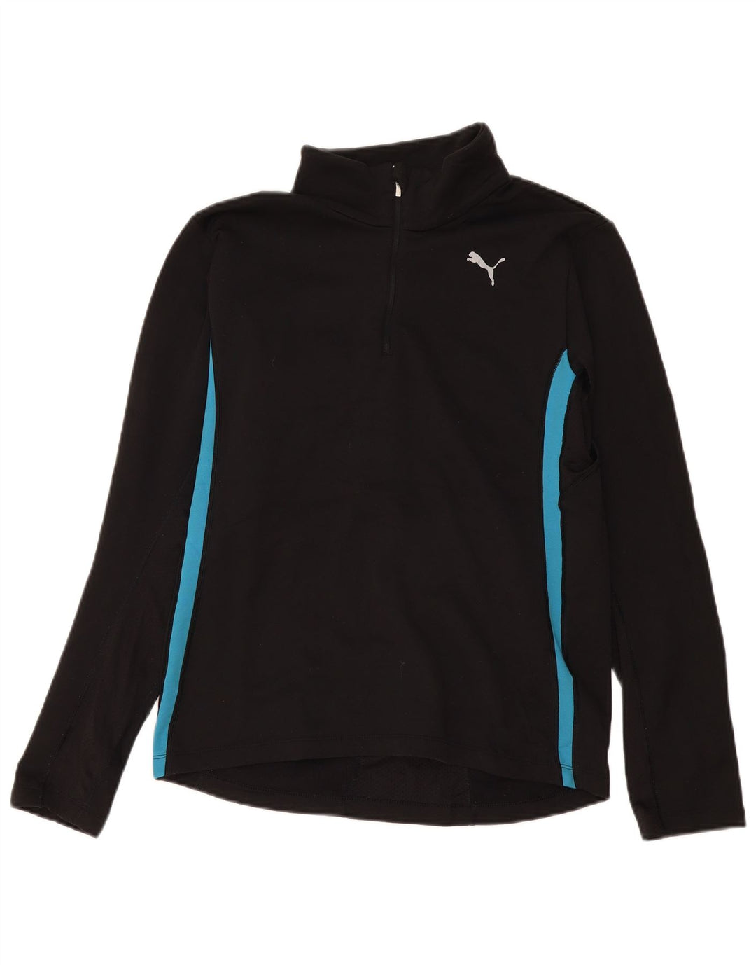 Puma Damen-Pullover-Trainingsanzugoberteil mit Reißverschluss, UK 14, Mittelschwarz, Farbblock