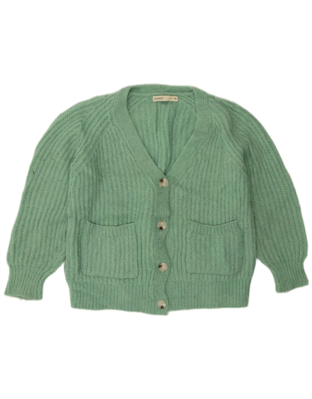 Oasis Damen-Cardigan mit lockerer Passform, UK 14, Mittelgrün, Polyester