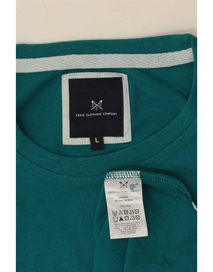 Crew Clothing Herren T-Shirt Top Large Türkis Baumwolle
