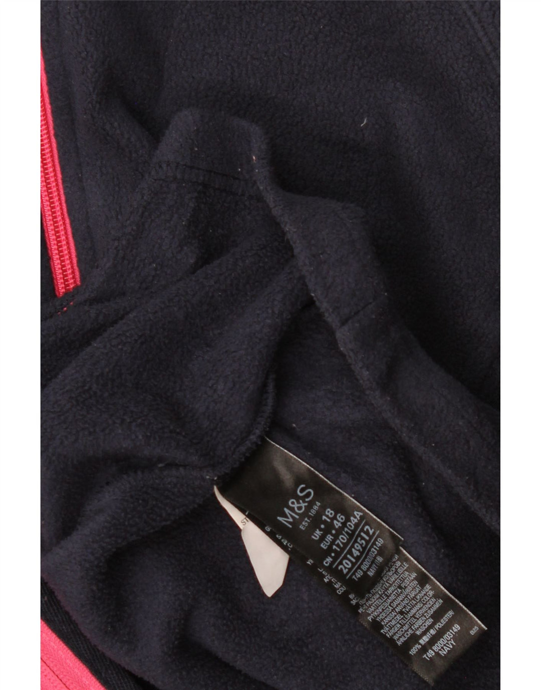 Marks & Spencer Damen Fleecepullover UK 18 XL Marineblau Polyester