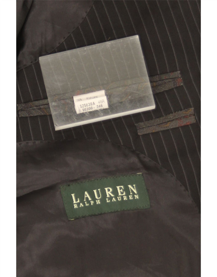 Ralph Lauren Herren-Blazer mit 2 Knöpfen, UK 46, 2XL, schwarze Nadelstreifenwolle