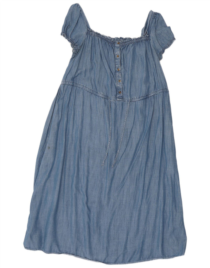 Marks & Spencer Damen Maxikleid UK 16 Large Blau Lyocell