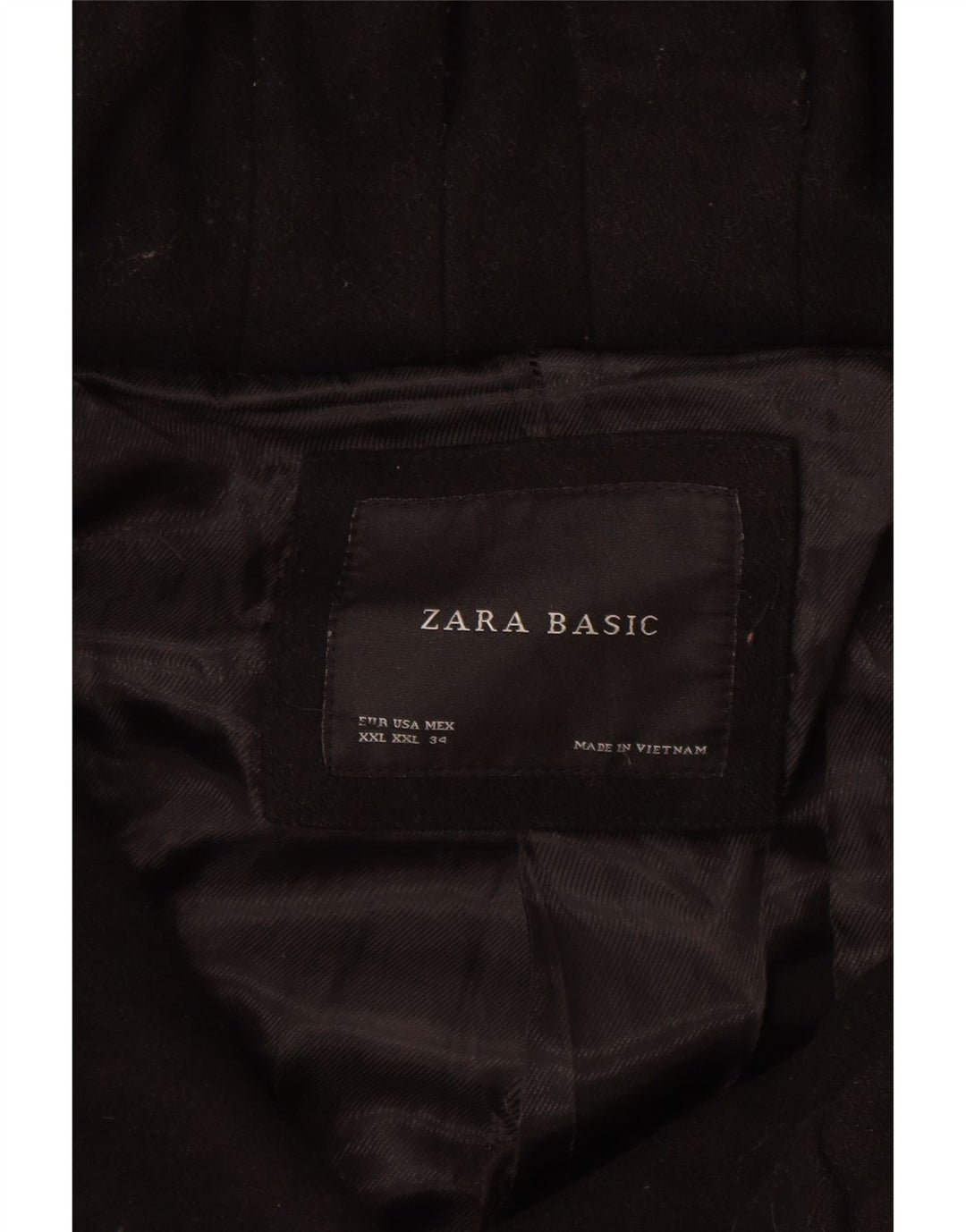 Zara Damen Mantel UK 20 2XL Schwarze Wolle