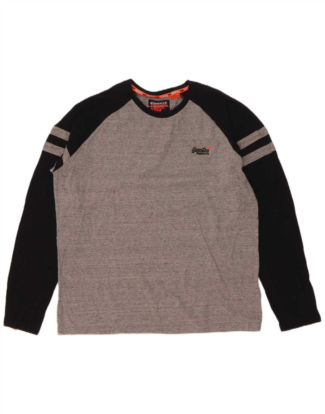 Superdry Herren-Oberteil, langärmelig, 2XL, Grau, Colourblock-Baumwolle