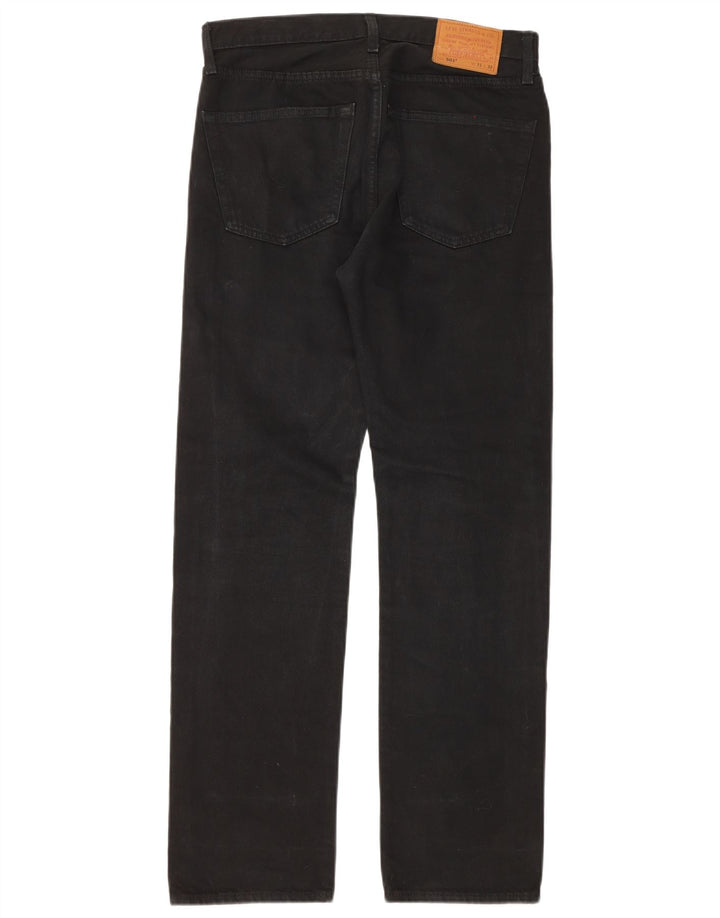 Levi's Herren 501 Straight Jeans W31 L32 Schwarze Baumwolle