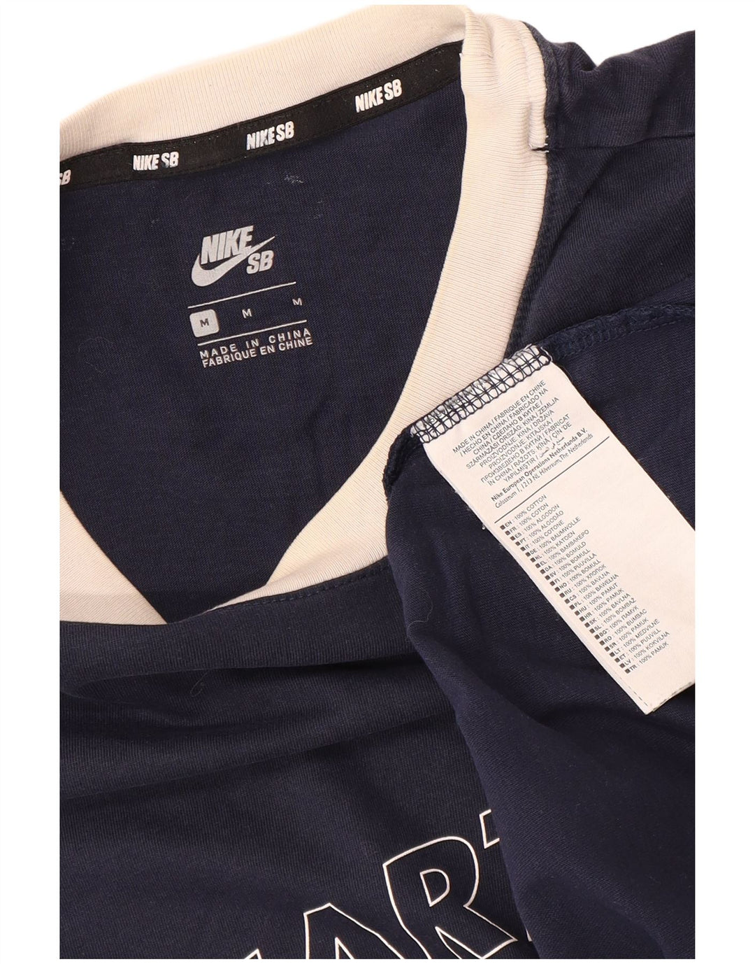 NIKE Herren-T-Shirt mit Grafik, mittelgroß, marineblau, Baumwolle