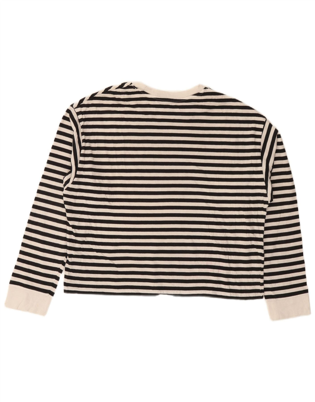 LEVI'S Damen Graphic Top Langarm UK 14 Medium Schwarz gestreift