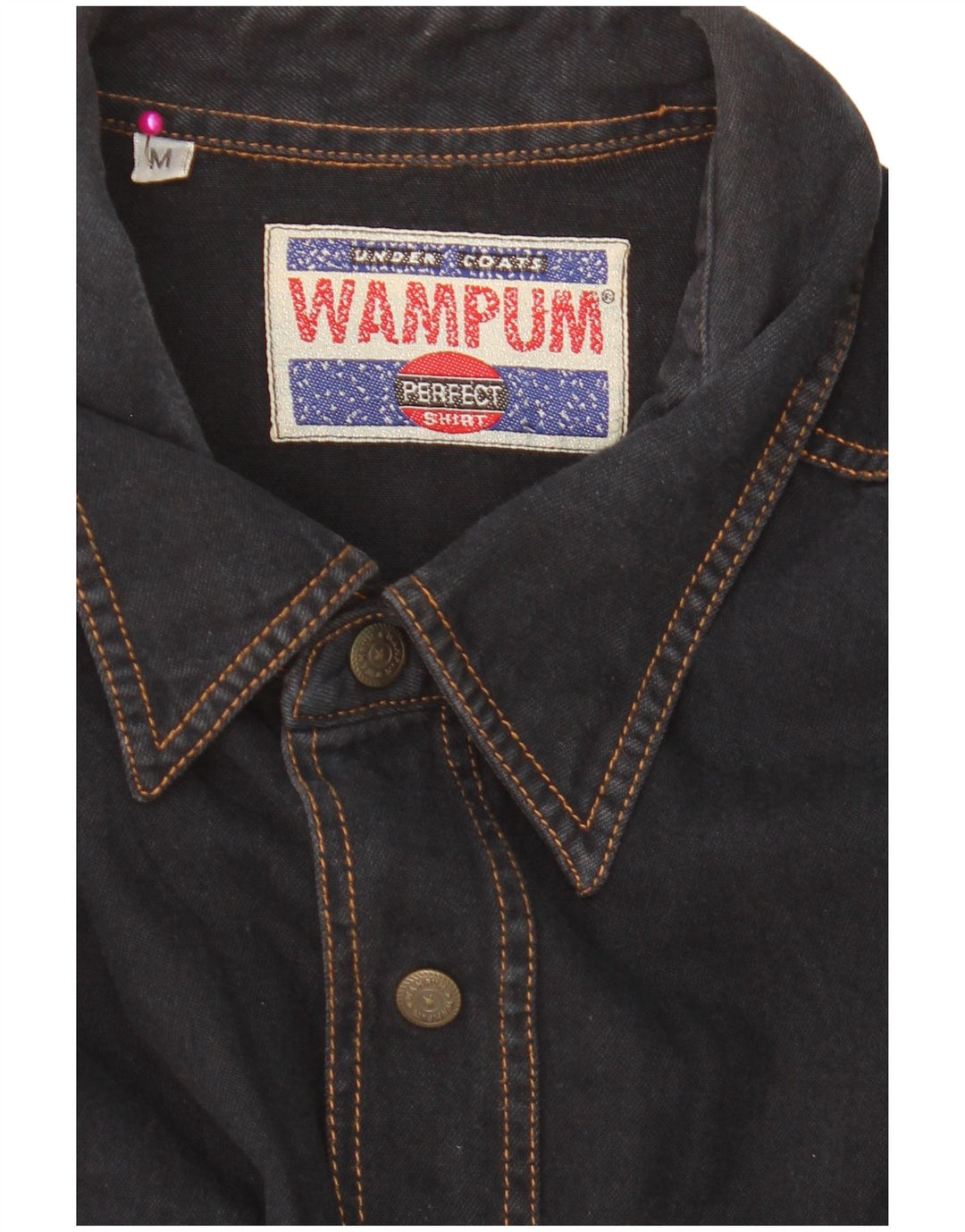WAMPUM Herren Jeanshemd Medium Marineblau