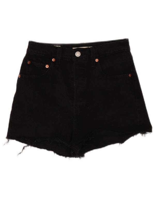 Levi's Womens Wide Leg High Waist Denim Shorts W25 XS Black Cotton