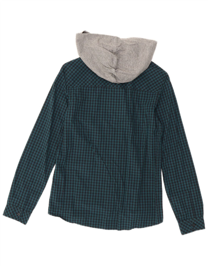 Benetton Herren Kapuzenshirt Small Blue Gingham