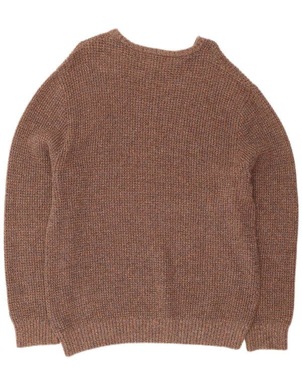 Marks & Spencer Herren-Pullover mit Rundhalsausschnitt, 2XL, braune Baumwolle