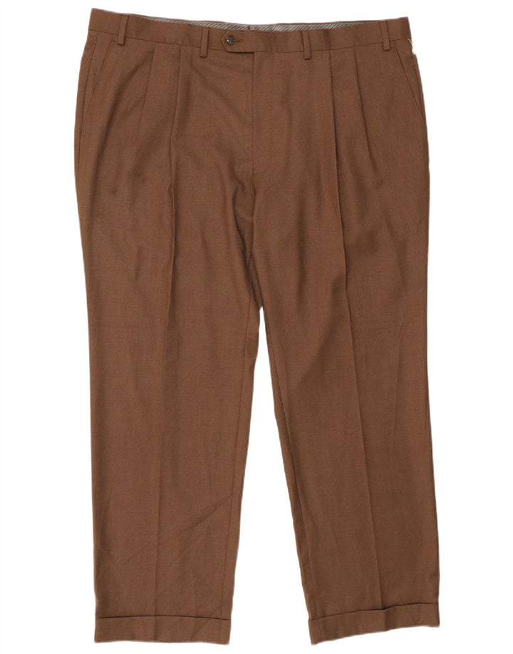 RALPH LAUREN Herren-Anzughose mit Pegged-Anzug, W42, L30, braunes Polyester
