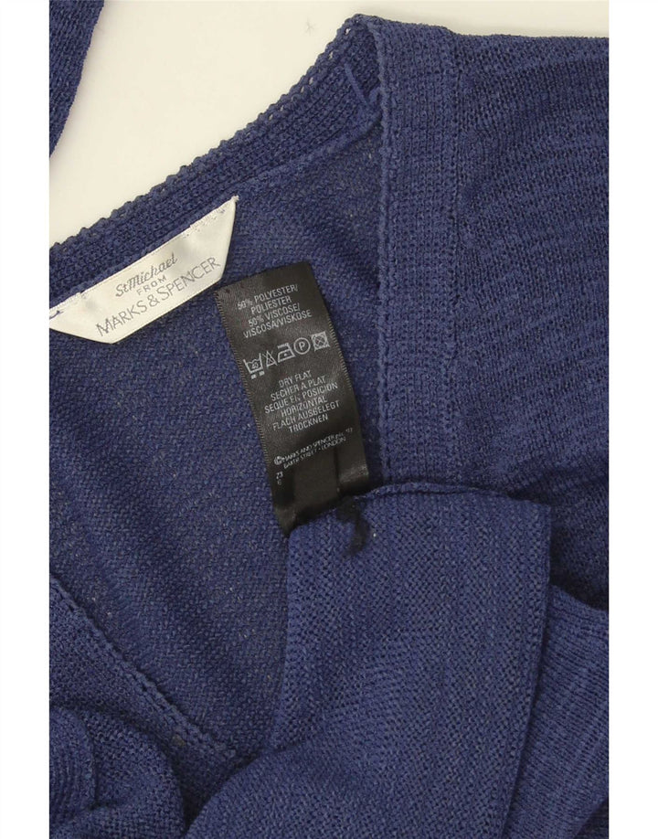 Marks & Spencer Damen Crop Cardigan Pullover UK 14 Large Marineblau