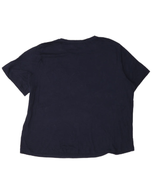 Ralph Lauren Damen T-Shirt Top UK 20 2XL Marineblau Baumwolle