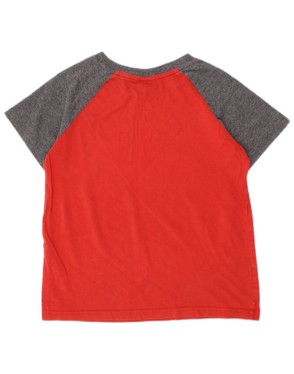 Puma Boys Graphic T-Shirt Top 5-6 Years XS Red Colourblock Cotton