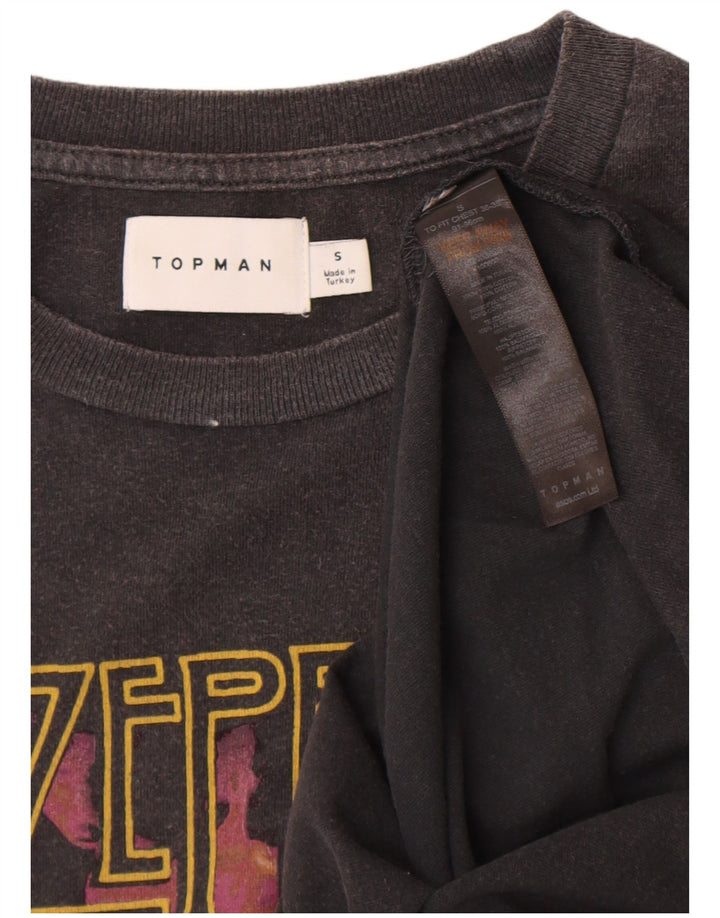 Topman Herren-T-Shirt mit Grafik, Größe S, Grau, Baumwolle