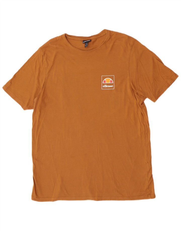 Ellesse Damen Grafik T-Shirt Top 2XL Braun Baumwolle