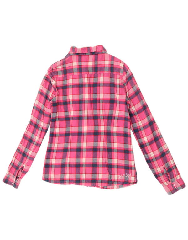 Billabong Womens Flannel Shirt UK 10 Small Pink Check Cotton