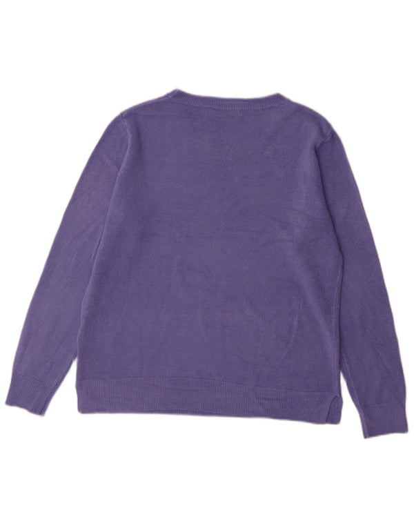 Marks & Spencer Damen-Pullover mit U-Boot-Ausschnitt, UK 14, Größe L, Lila, Acryl