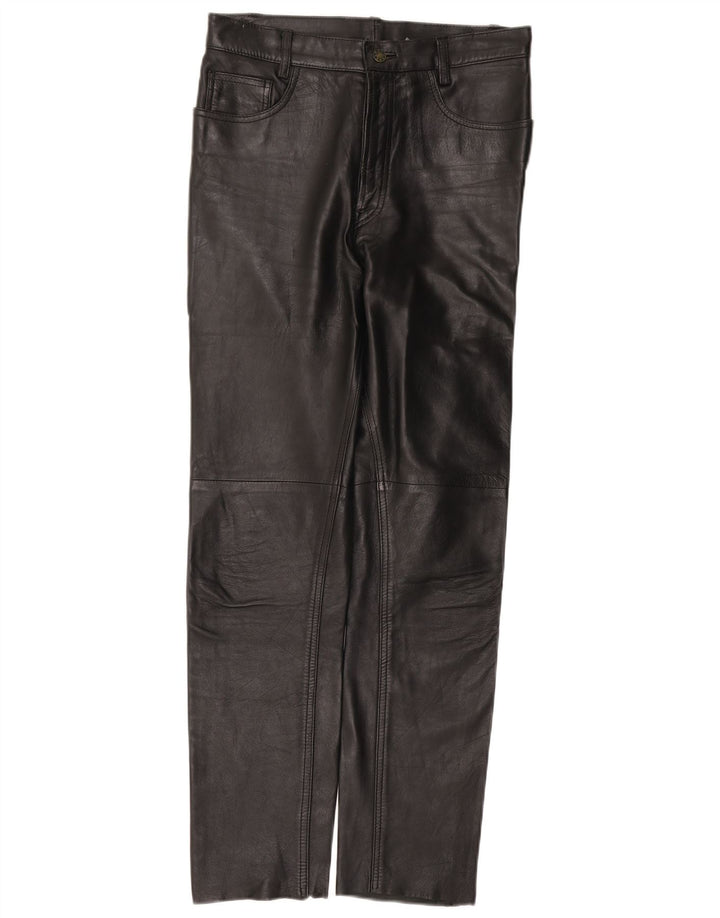 Vintage Damen gerade Hose W30 L30 Schwarz