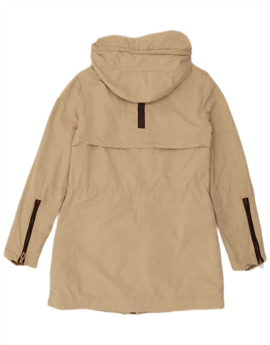 Zara Damen-Parka mit Kapuze, UK 6, XS, Beige, Polyester