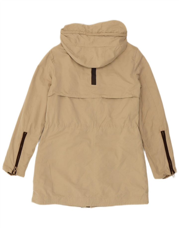 Zara Damen-Parka mit Kapuze, UK 6, XS, Beige, Polyester