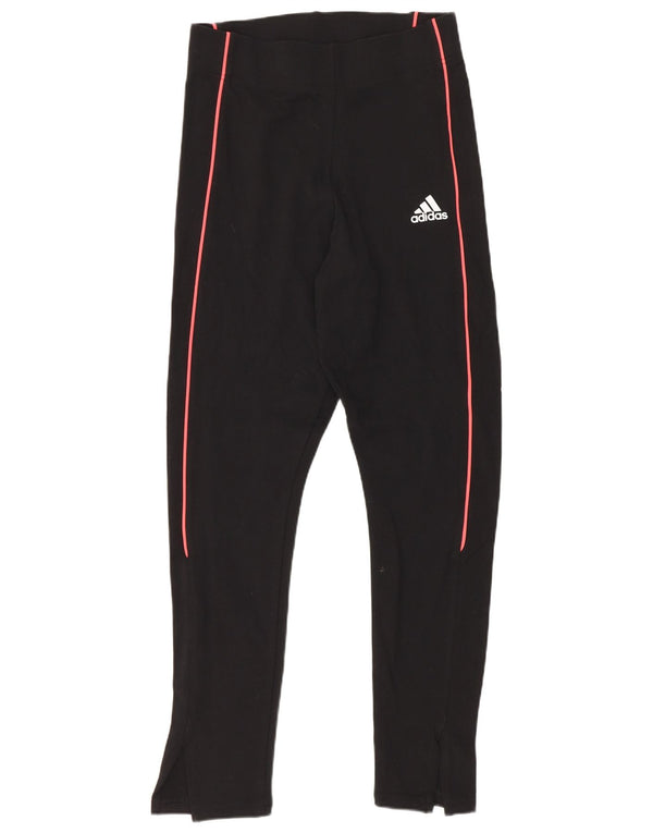 Adidas Damen Leggings UK 8/10 Small Schwarz Baumwolle Sport