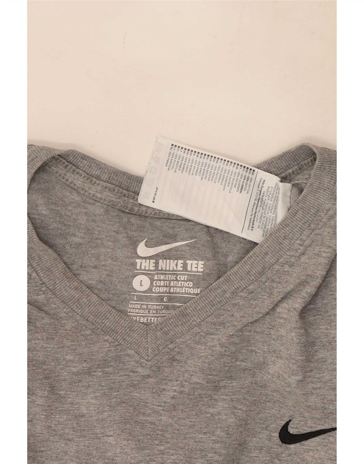 Nike Herren-T-Shirt mit athletischem Schnitt, groß, grau gefleckte Baumwolle