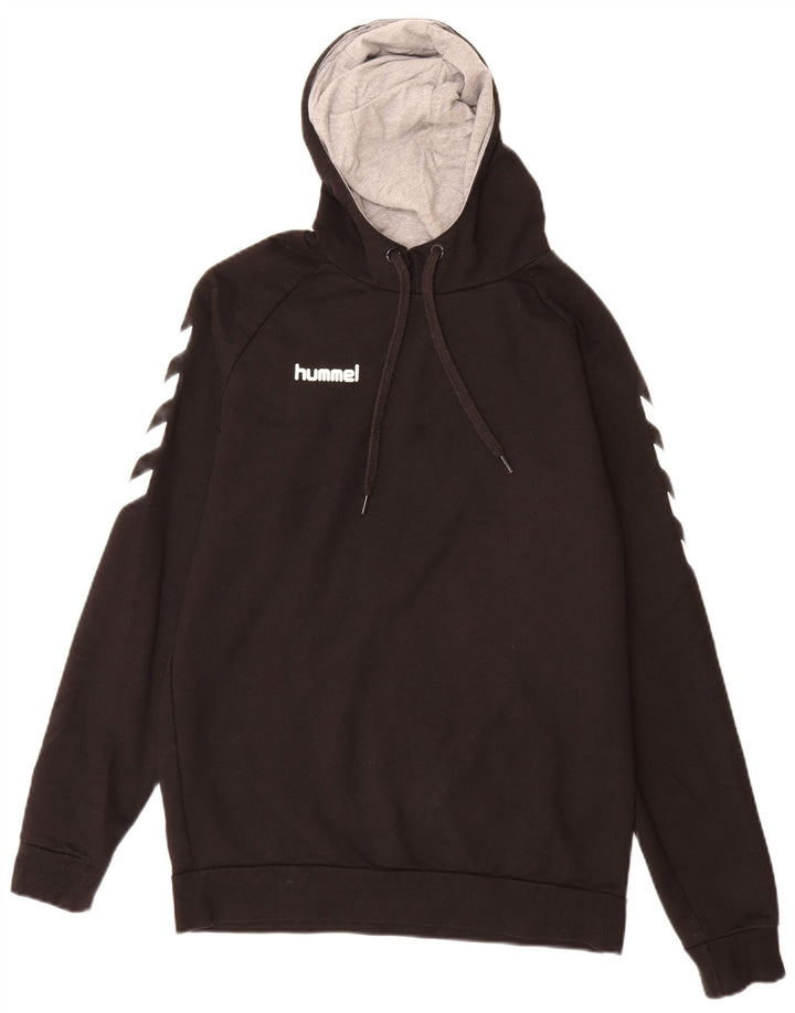 Hummel Herren-Kapuzenpullover mit Grafik, mittelschwarz, Baumwolle