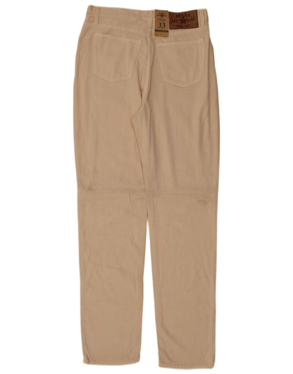 Les Copains Damen Tapered Jeans W33 L32 Beige Baumwolle