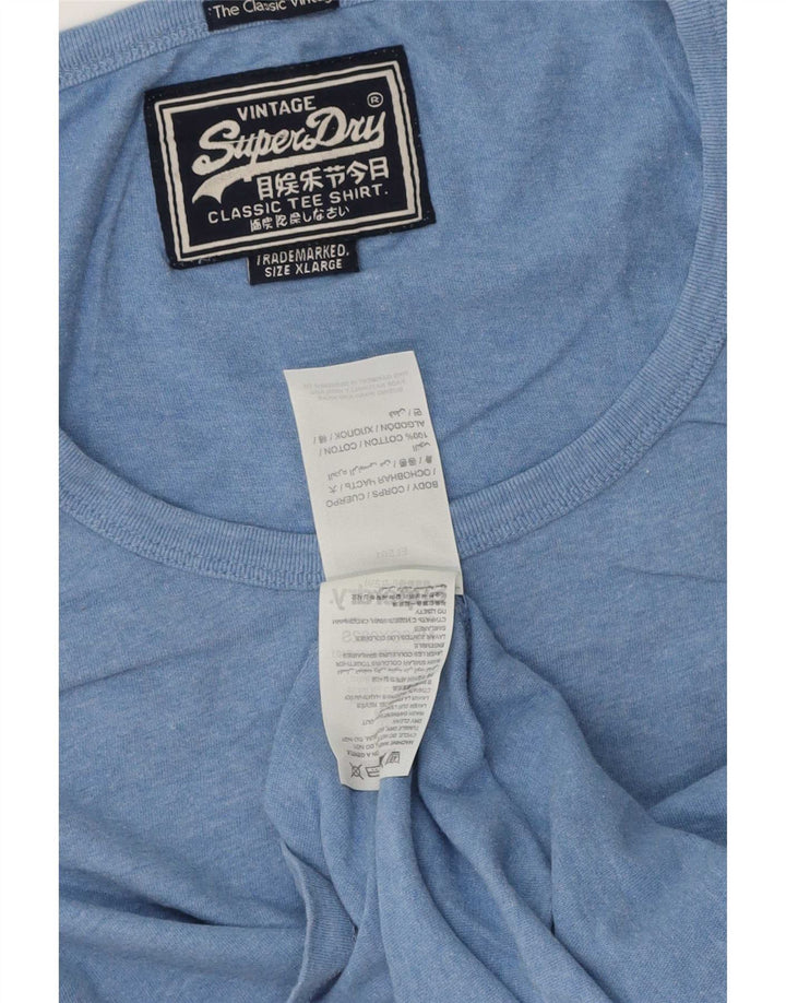 Superdry Herren-Trägershirt XL aus blauer Baumwolle