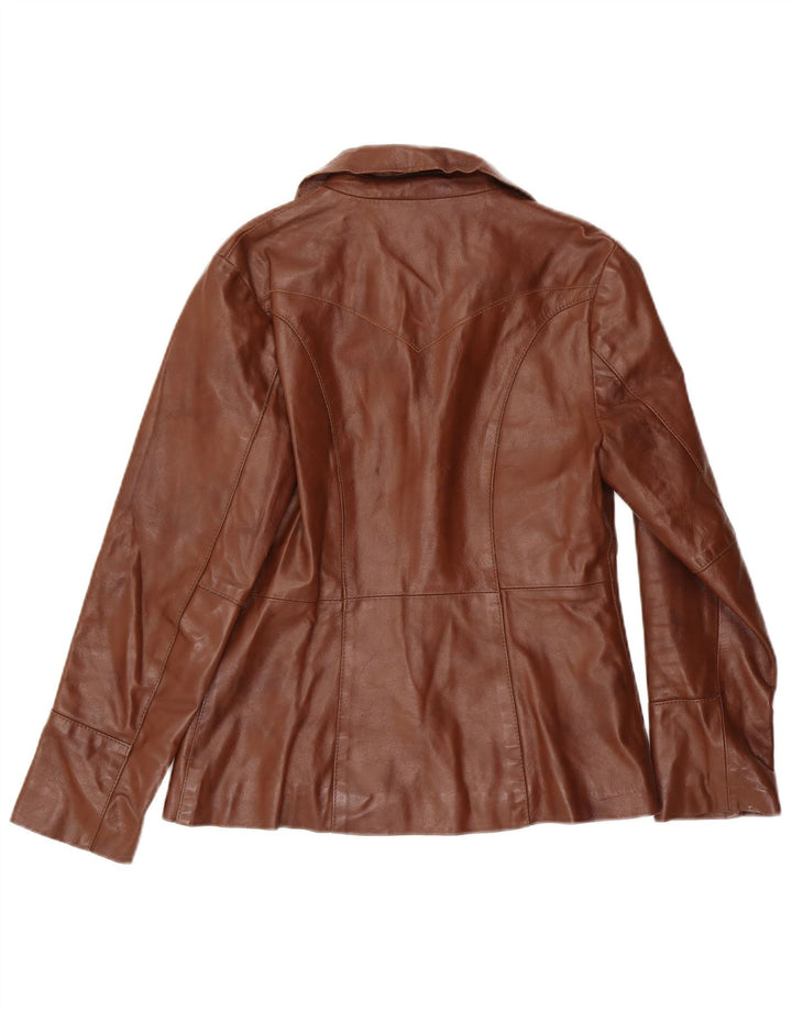 Vintage Damen Lederjacke UK 12 Mittelbraunes Leder