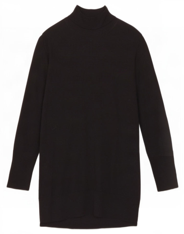 Cos Langarm-Pulloverkleid für Damen UK 14 Mittelschwarze Wolle