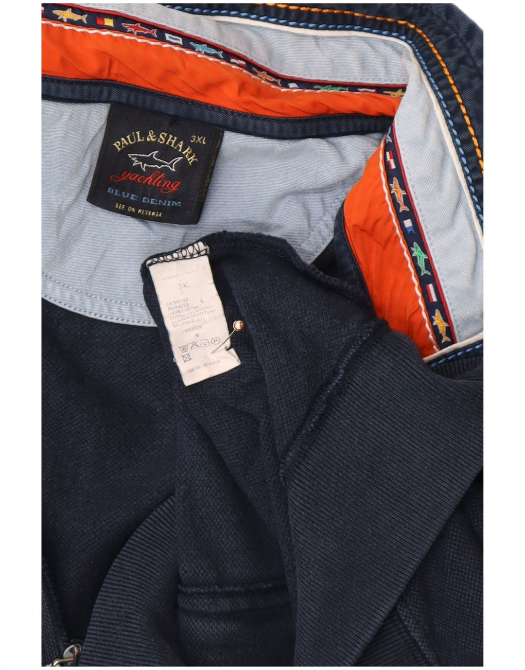 PAUL & SHARK Herren Yachting Trainingsanzug Top Jacke 3XL Marineblau Baumwolle