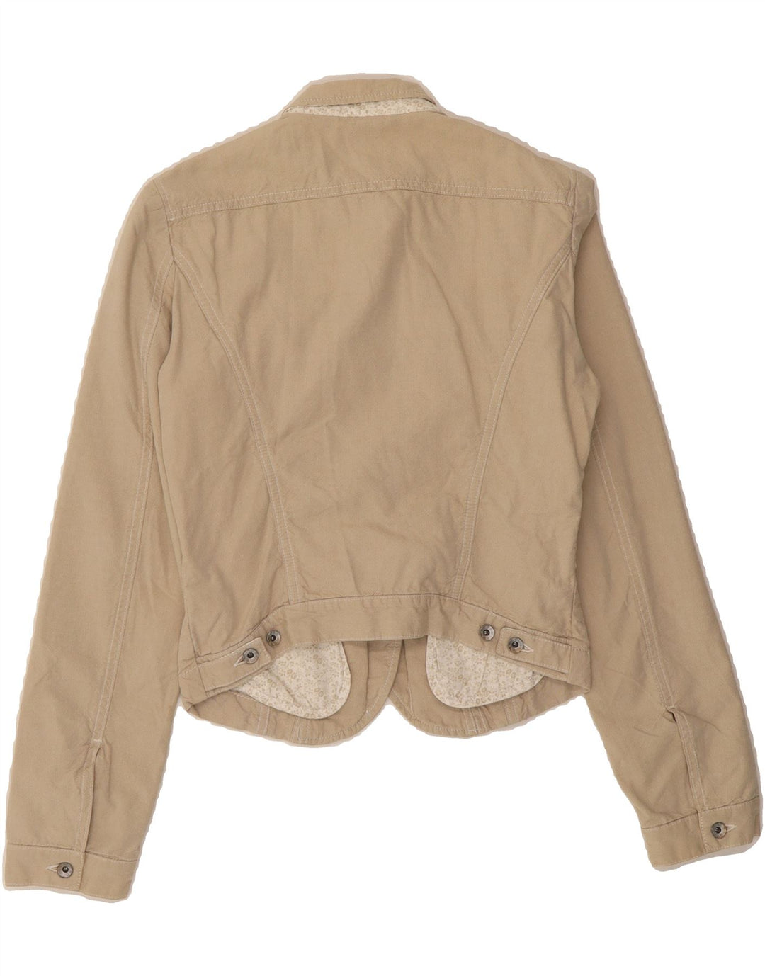 GAS Womens Crop Bomber Jacket EU 40 Medium Beige Cotton Vintage Gas and Second-Hand Gas from Messina Hembry 