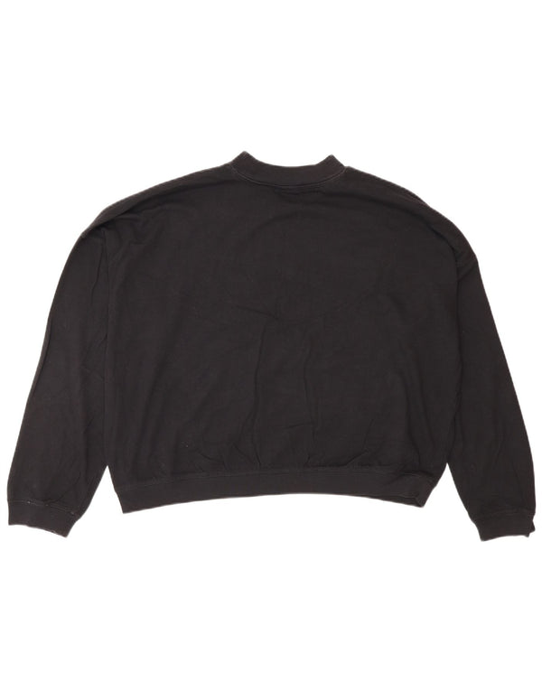 Champion Womens Graphic Oversized Sweatshirt Pullover UK 6 XS Schwarz