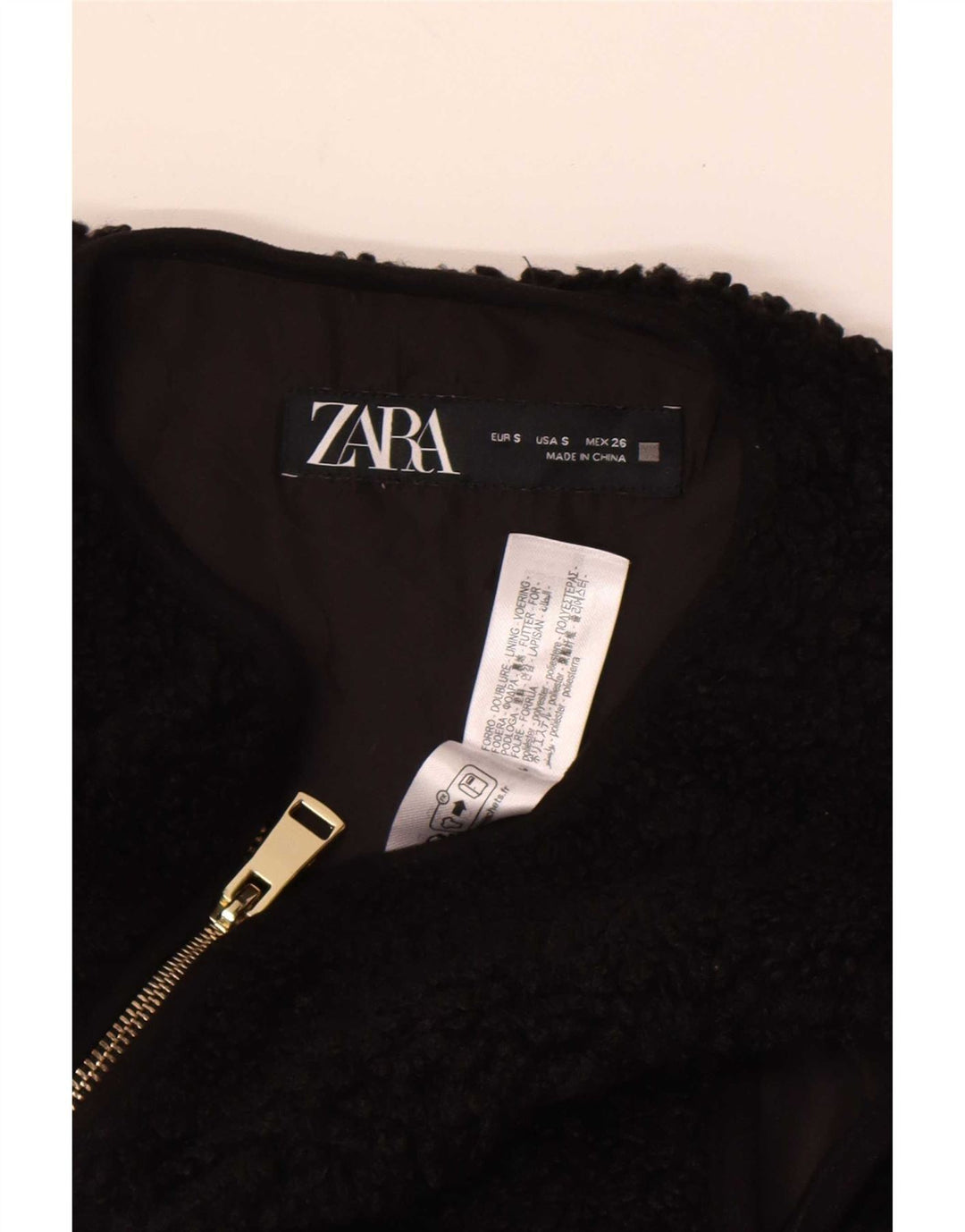 Zara Damen-Oversize-Fleeceweste, UK 10, Small, Schwarz, Polyester