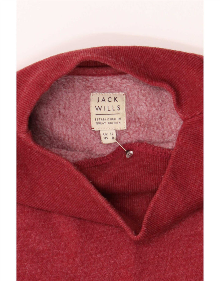 Jack Wills übergroßer Damen-Sweatshirt-Pullover, UK 12, mittelrote Baumwolle