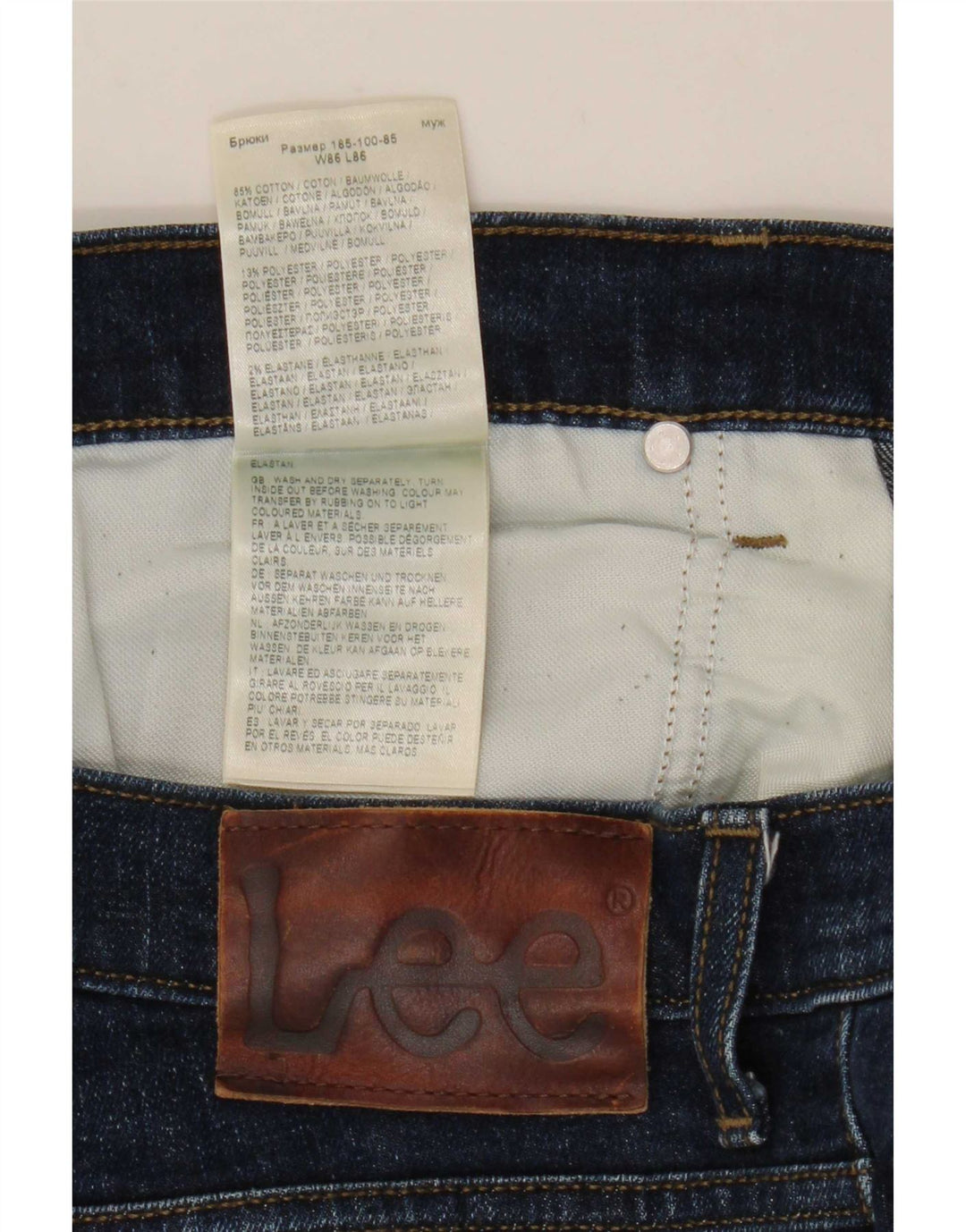 Lee Herren Rider Slim Jeans W34 L34 Blaue Baumwolle