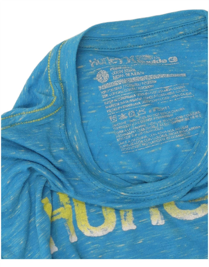 Hurley Herren-T-Shirt mit Grafik, groß, blau meliert, Baumwolle