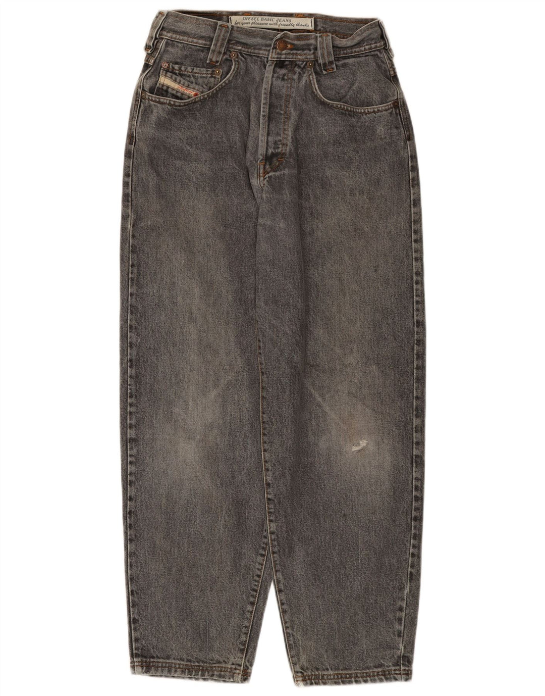 DIESEL Herren Tapered Jeans W30 L29 Graue Baumwolle