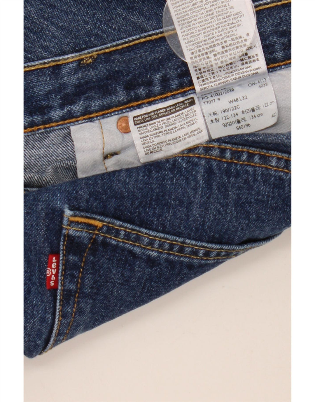 Levi's Herren Straight Jeans W48 L32 Blaue Baumwolle