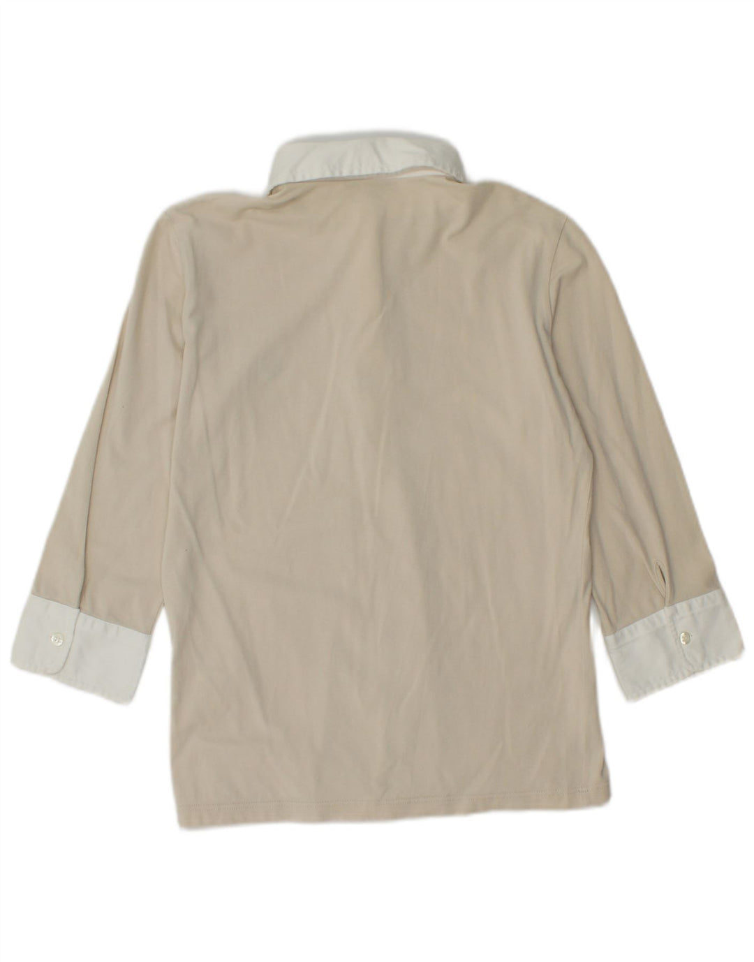 FRED PERRY Damen-Pulloverhemd mit 3/4-Ärmeln, UK 14, Größe L, Beige, Farbblock