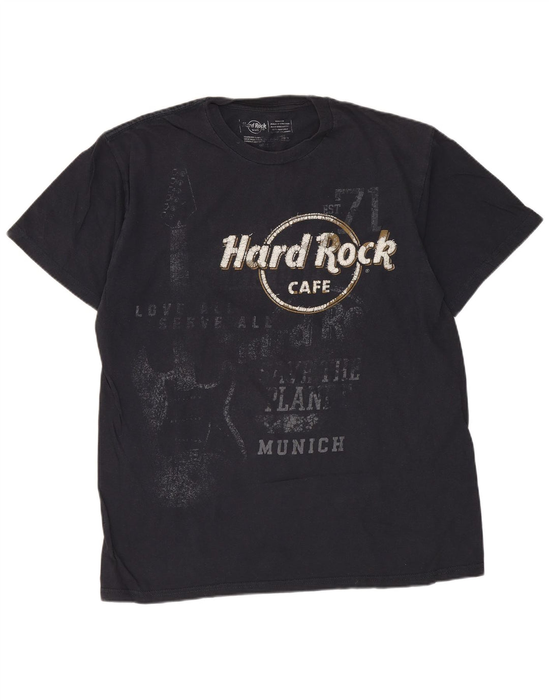 HARD ROCK CAFE Herren-T-Shirt „München“ mit Grafik, mittelmarineblaue Baumwolle