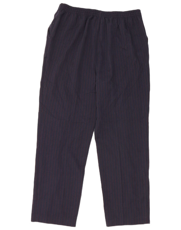 Marks & Spencer Damen Freizeithose UK 18 XL W34 L29 Marineblau gestreift