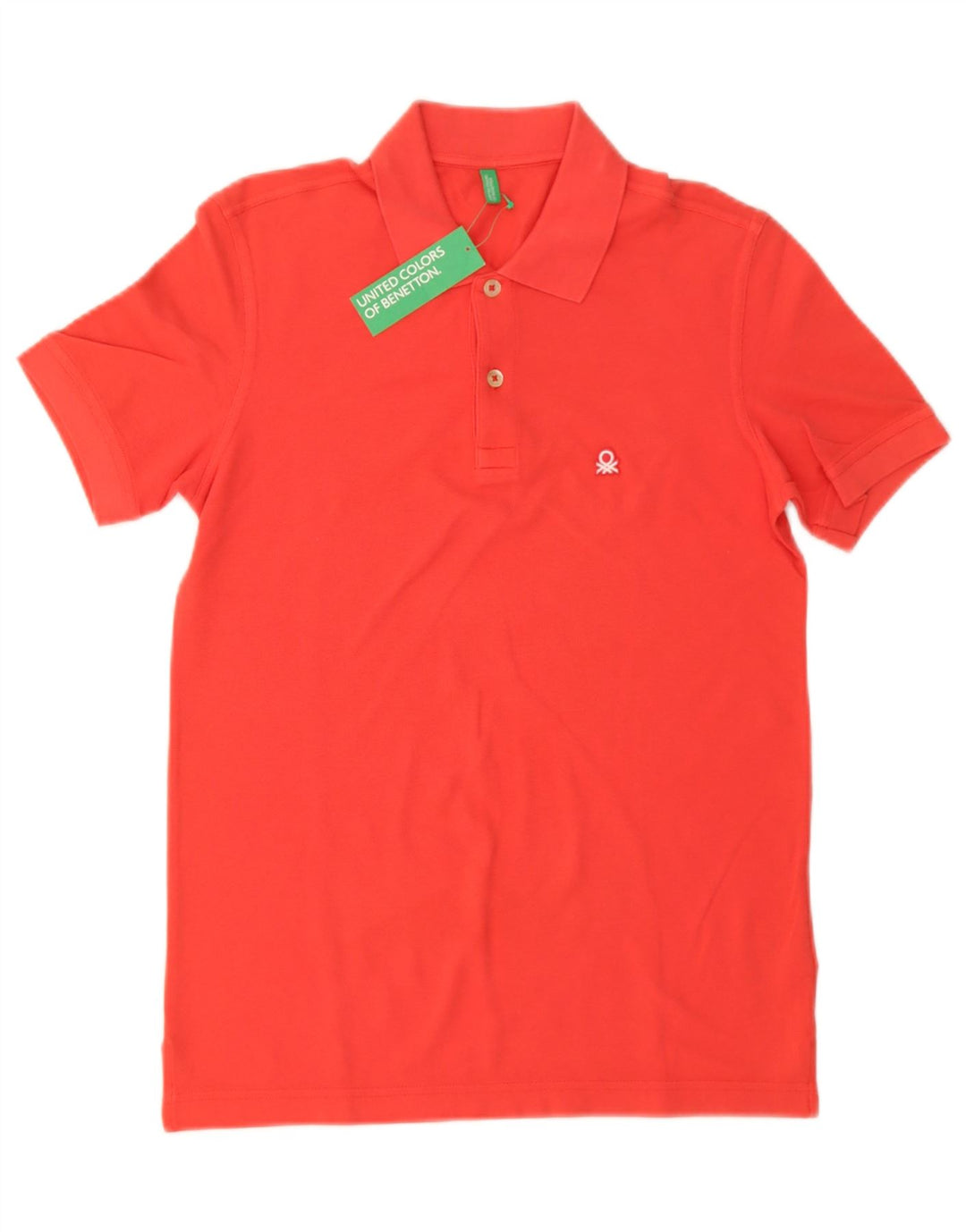 Benetton Herren-Poloshirt, klein, rote Baumwolle