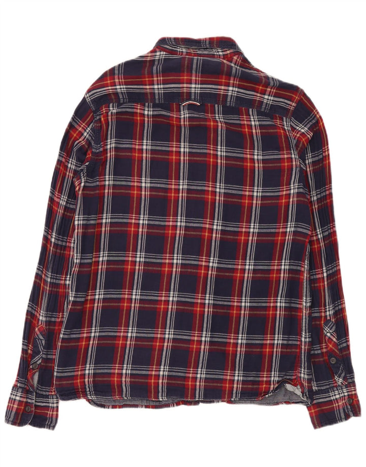 TOMMY HILFIGER Herren-Flanellhemd, groß, marineblau, kariert, Baumwolle
