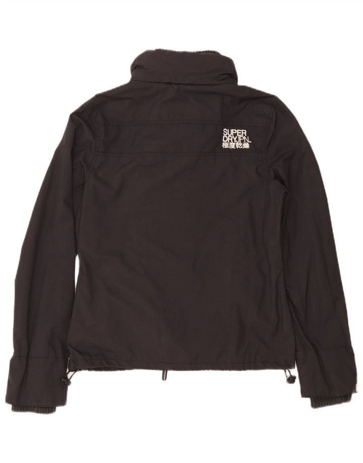 Superdry Damen Regenjacke UK 14 Mittelgraues Nylon
