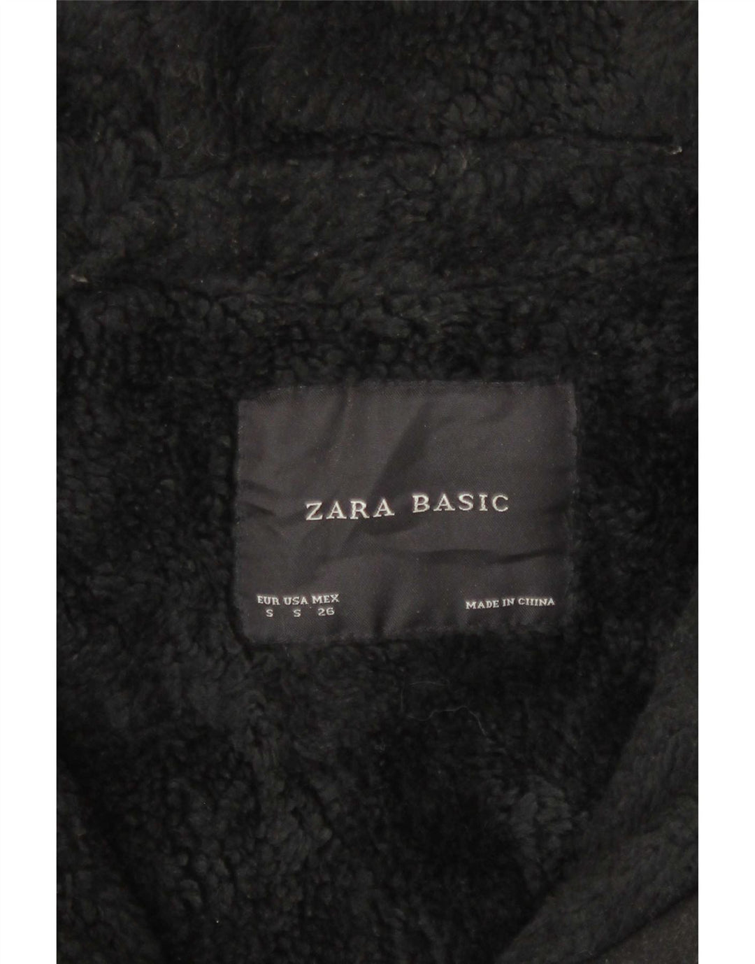 Übergroße Sherpa-Jacke mit Kapuze für Damen von Zara, UK 10, kleine graue Wolle
