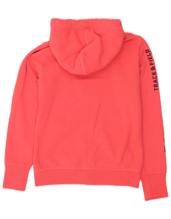 Superdry Damen Graphic Zip Hoodie Sweater UK 12 Mittelrosa Sport